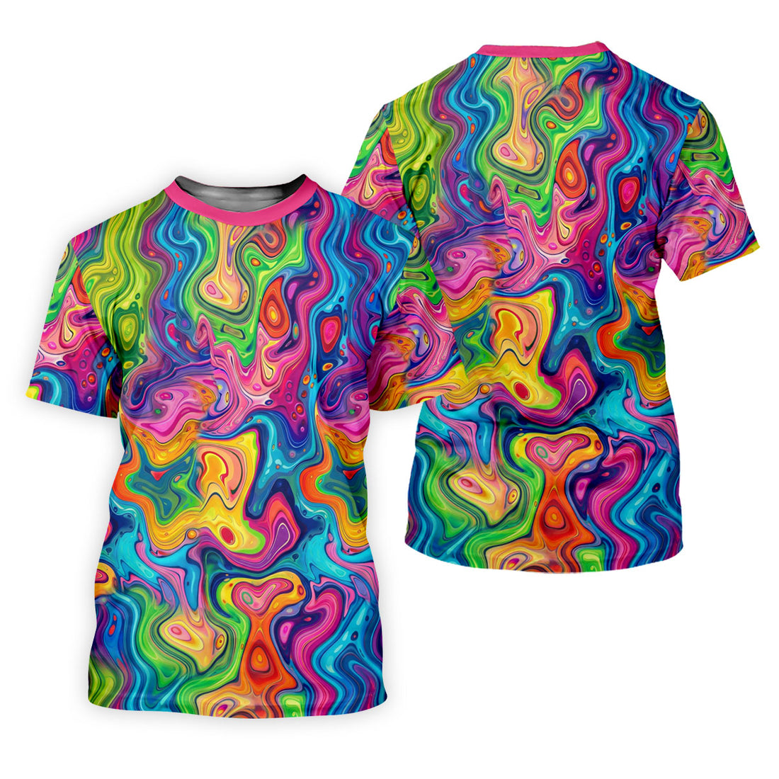 Liquid Marble Colorful Print Retro Golf Shirt, Women's Golf Tops, Ladies Golf Polos