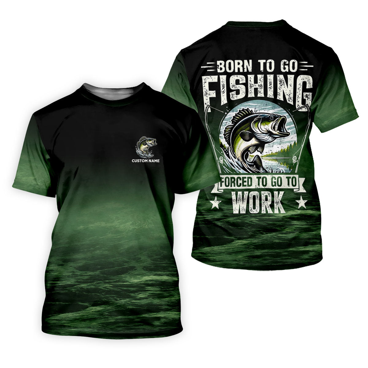 Custom Born To Go Fishing Long Sleeve Shirt, Funny Fisherman Gift for Men, Fishing UPF Shirts