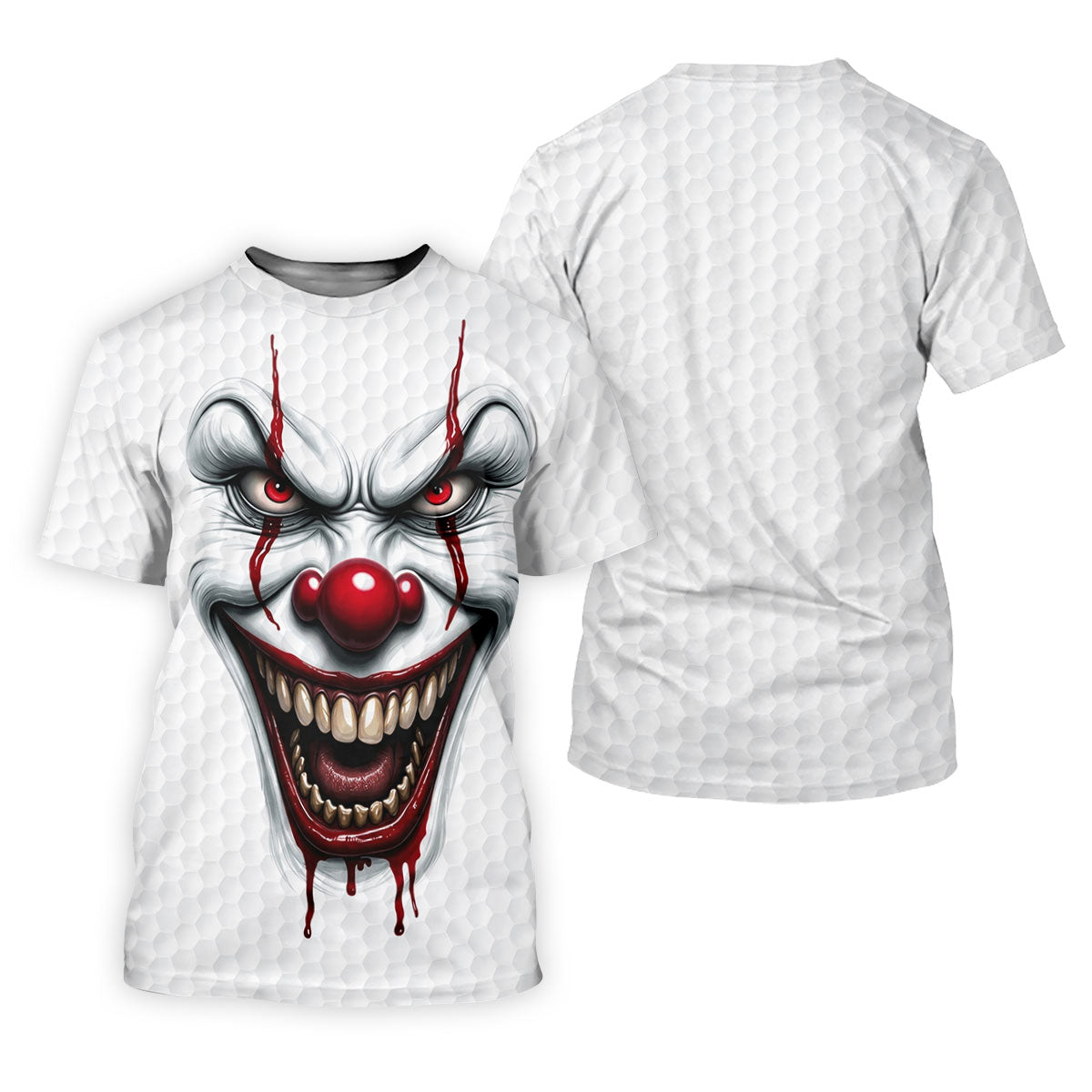 Clown Horror Character Golf Ball Halloween Polo Shirt, Men's Golf Shirt, Mens Golf Polo
