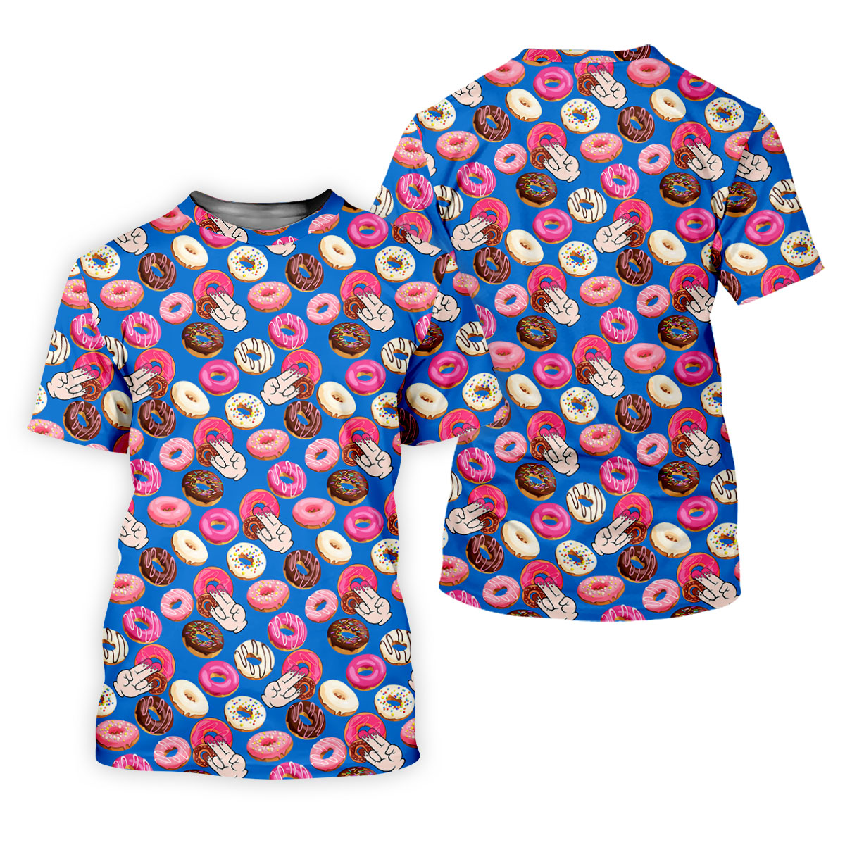 Funny Donut Adult Humor Blue And Pink Fun Women's Golf Shirts, Women's Golf Tops, Ladies Golf Shirts
