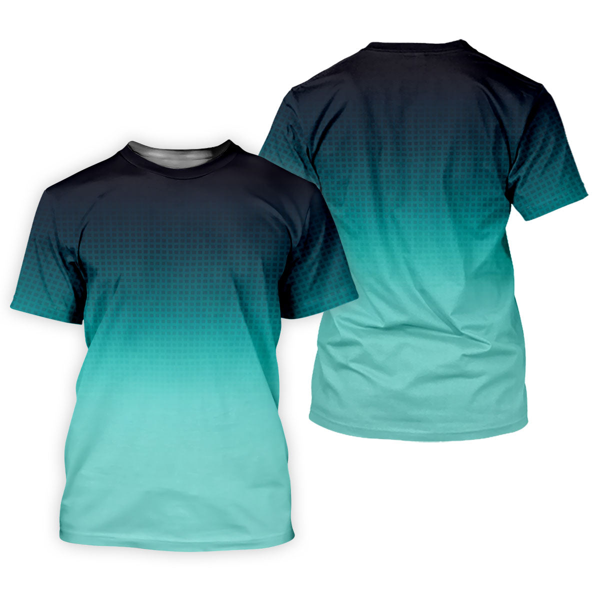 Turquoise Gradient Hawaiian Golf Shirt, Golf Tops For Men, Polo Shirts For Men
