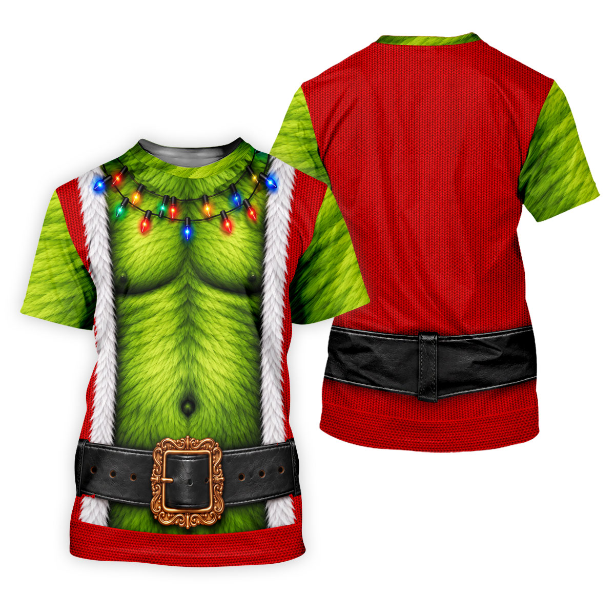 Green Furry Christmas Lights Golf Polo Shirt, Christmas Golf Shirt, Women’s Golf Apparel