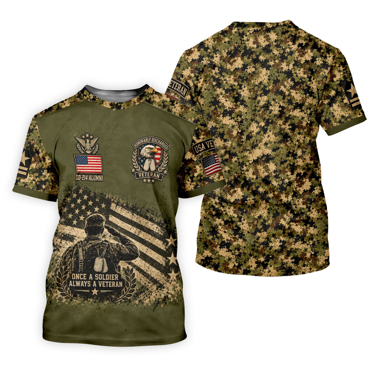 DD-214 Soldier Flag Camo Golf Polo Shirt, Women Golf Shirts, Veterans Day Golf Shirt