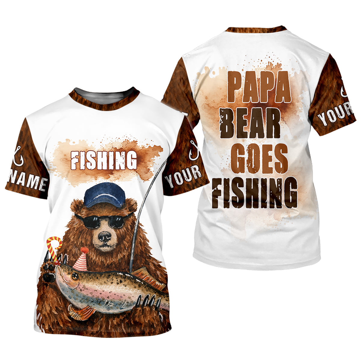Papa Bear Goes Fishing Funny Fishing Shirt, Fishing UPF Shirts, Father's Day Fishing Shirts For Men