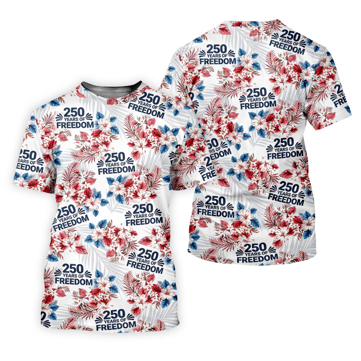 250 Years Of Freedom Tropical Vibe Retro Golf Shirt, Ladies Golf Tops, 4th Of July Golf Shirt For Women