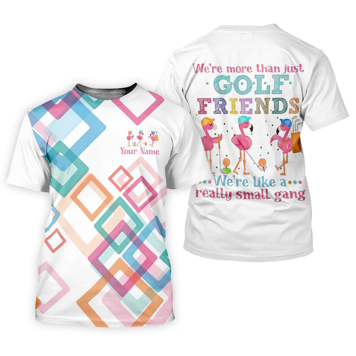 Personalized Flamingo Golf Polo Shirt, Golf Tops For Women, Ladies Golf Shirt