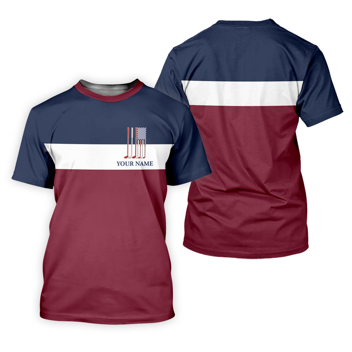 Red White Blue American Independence Day History Women's Golf Tops, 250th Anniversary Patriotic Golf Shirt