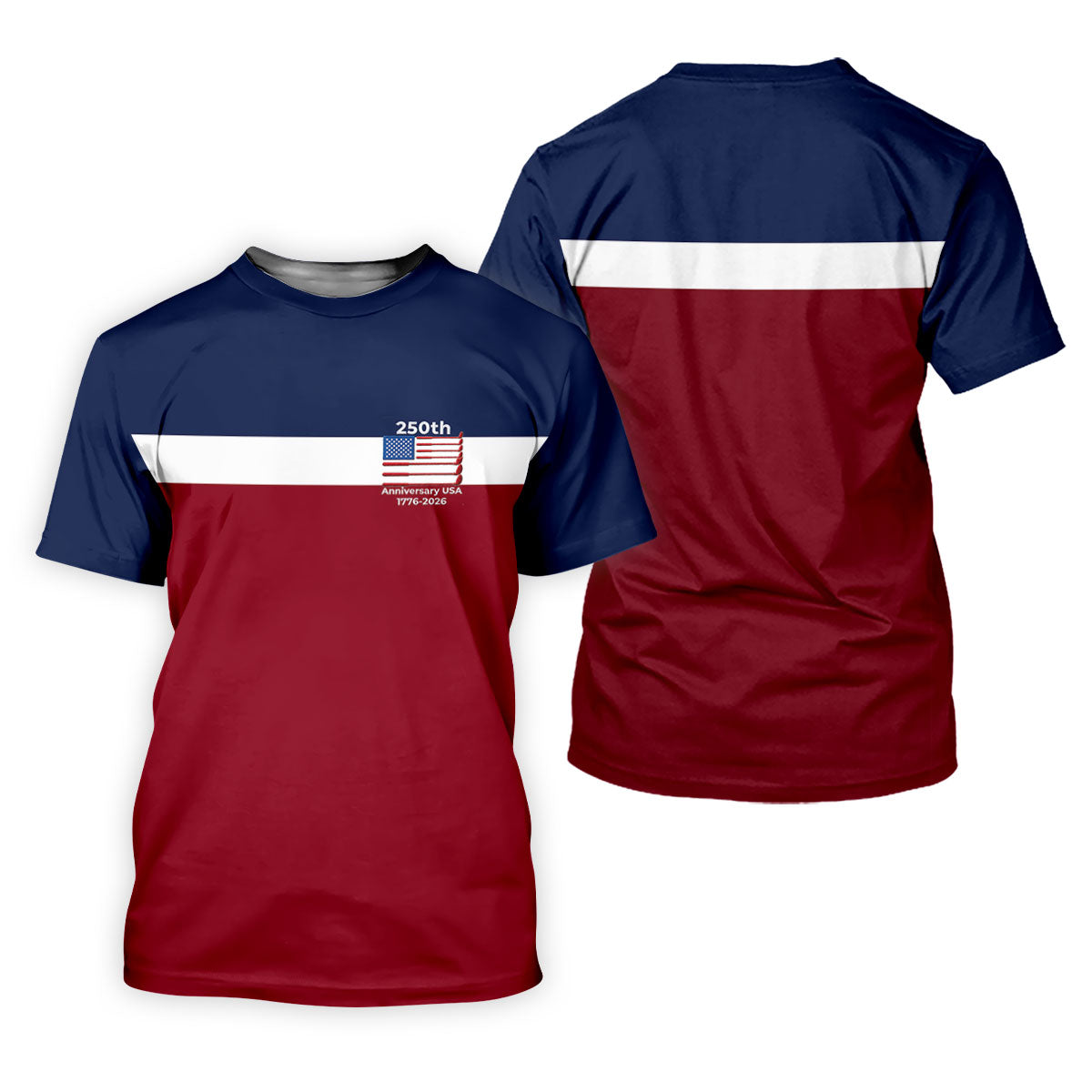 250th Anniversary USA 1776-2026 Red White Blue Ladies Golf Tops, 4th Of July Golf Shirt For Women