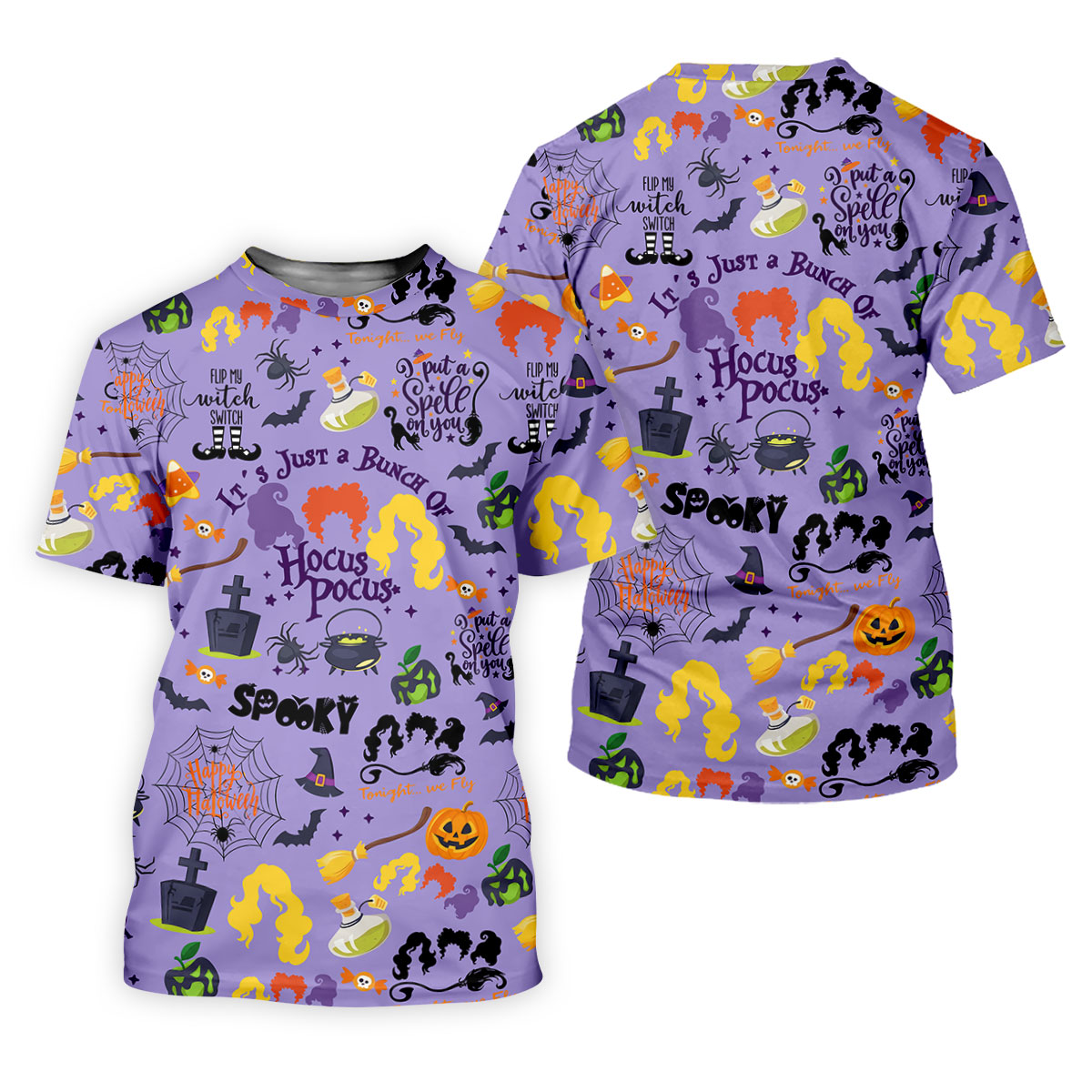 Happy Halloween Witch Spell Pattern Polo Shirt, Mens Golf Polo, Hawaiian Golf Shirt