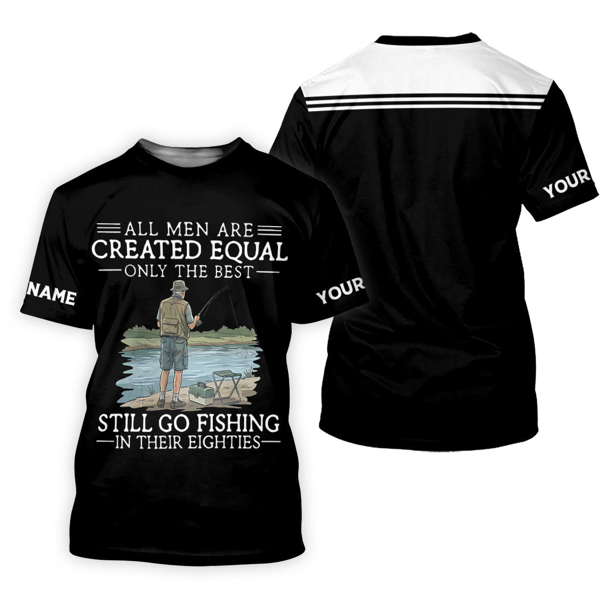 Funny 80th Birthday Fishing Shirt for Men, Custom Old Man Fisherman, Fishing UPF Shirts