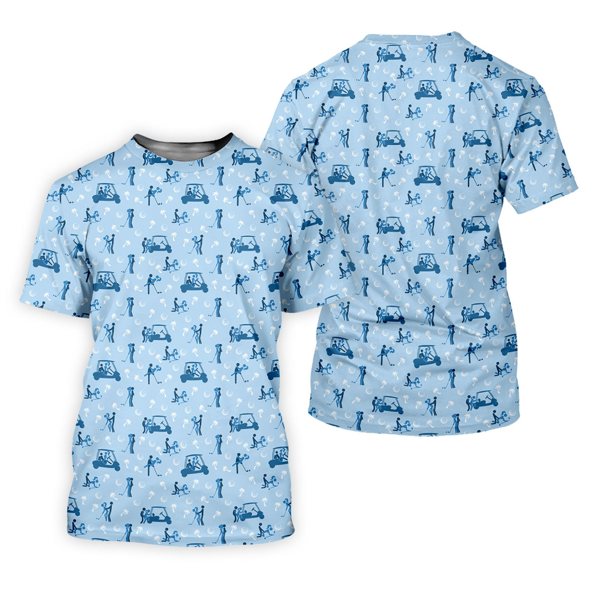 Naughty Couple Stick Figure Blue Funny Golf Shirt, Adult Humor Polo ShirtFor Men, Golf Shirts For Men