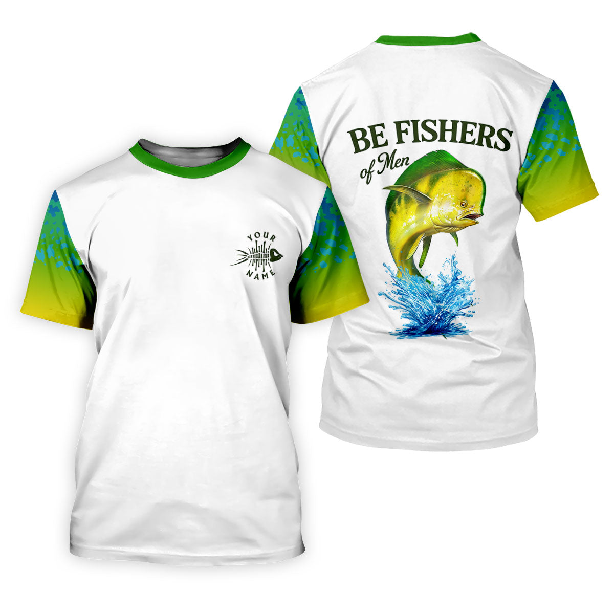 Personalized Christian Bass Fishing Shirt for Men, Be Fishers of Men UPF Fishing Shirt, Custom Name Fisherman Gift