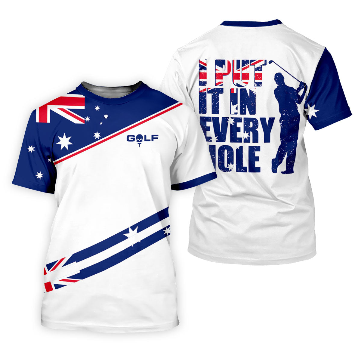 I Put It In Every Hole Australia Flag Print Fun Golf Shirt, Ladies Golf Tops Australia, Golf Shirt For Women