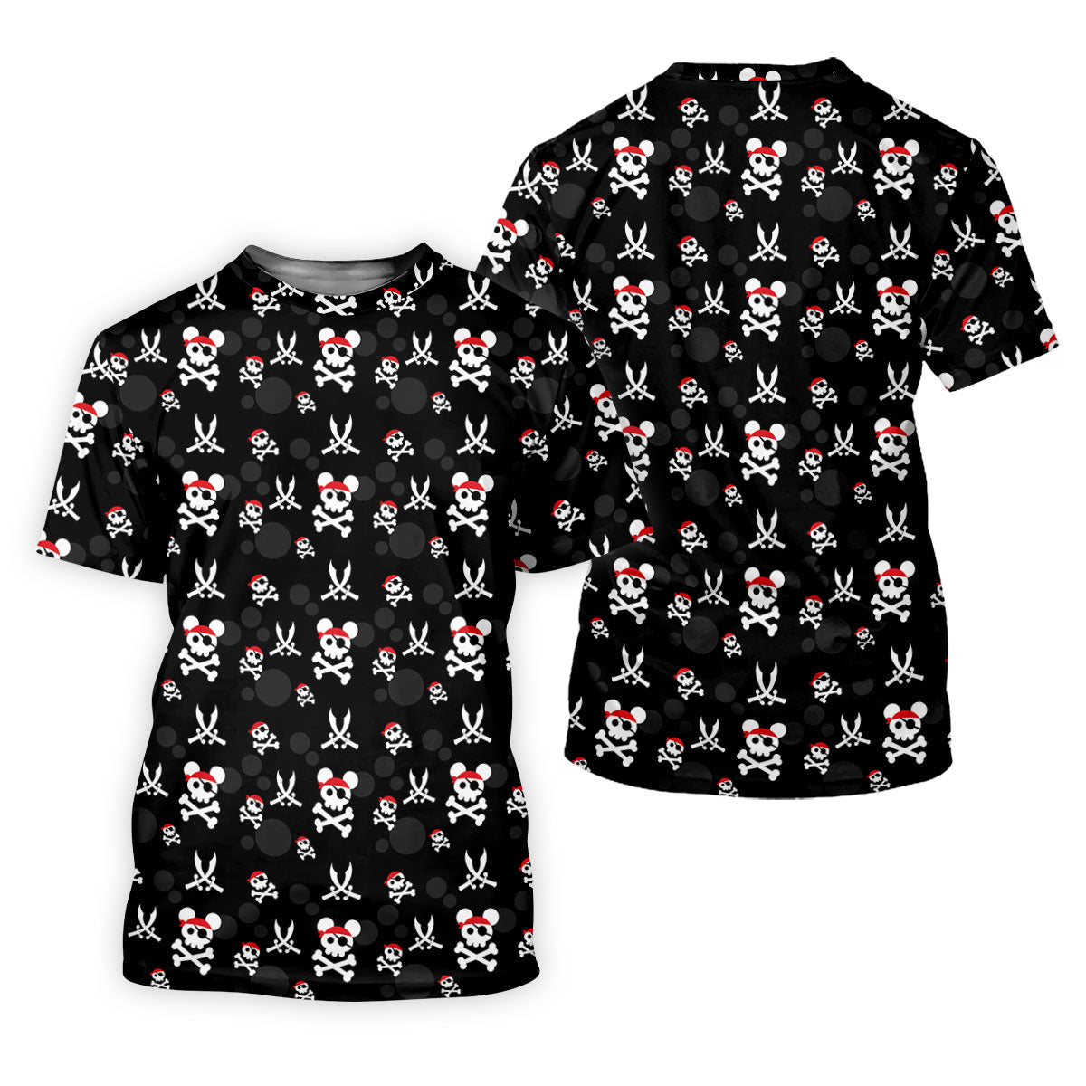 Pirate Skull Mouse Halloween Golf Polo Shirt, Horror Character Shirt, Mens Golf Polo
