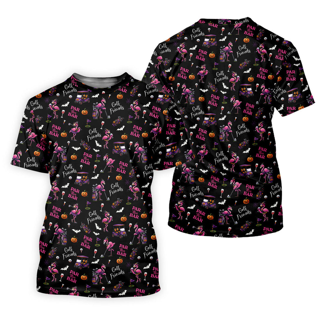 Black Par Then Bar Flamingo Halloween Shirt, Ladies Golf Shirt, Golf Polo For Women