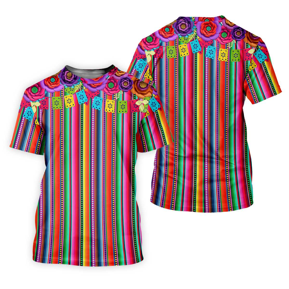 Mexican Serape Pattern Golf Tops For Men, Cinco De Mayo Celebration Golf Shirts For Men