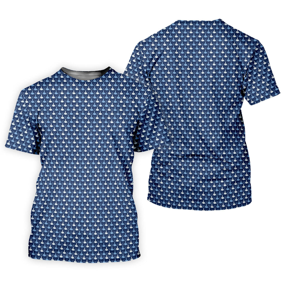 Blue Funny Middle Finger Golf Pattern Polo Shirt, Women's Golf Polo, Ladies Golf Top