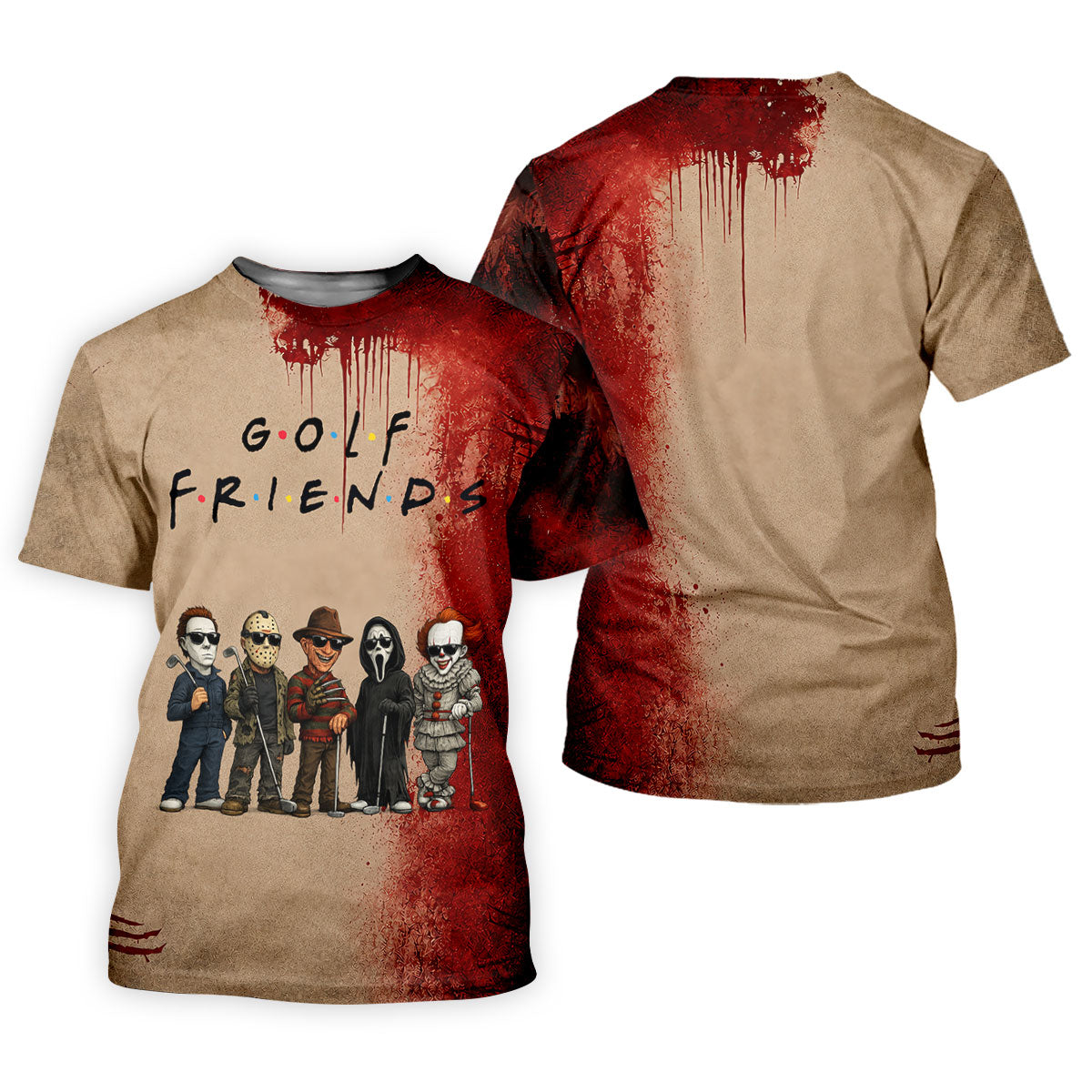 Golf Friends Horror Character Halloween Polo Shirt, Golf Shirts For Women, Ladies Golf Top