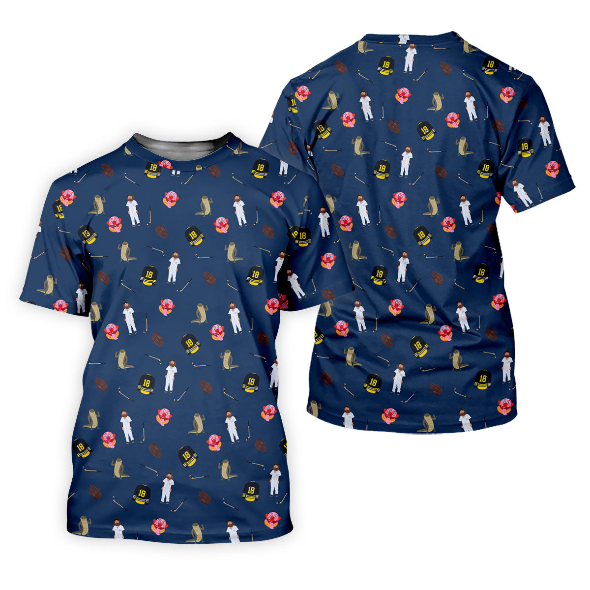Sport Movie Character Funny Aligator Clown Head Navy Golf Shirt, Fun Women's Golf Shirts, Ladies Golf Shirt