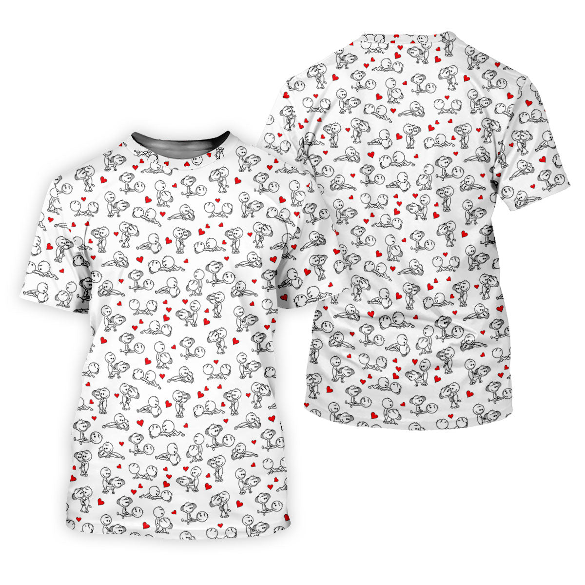 Naughty Position Stick Figure Couple White Golf Shirt, Golfer Valentines Gift, Fun Women's Golf Shirts, Ladies Golf Shirts
