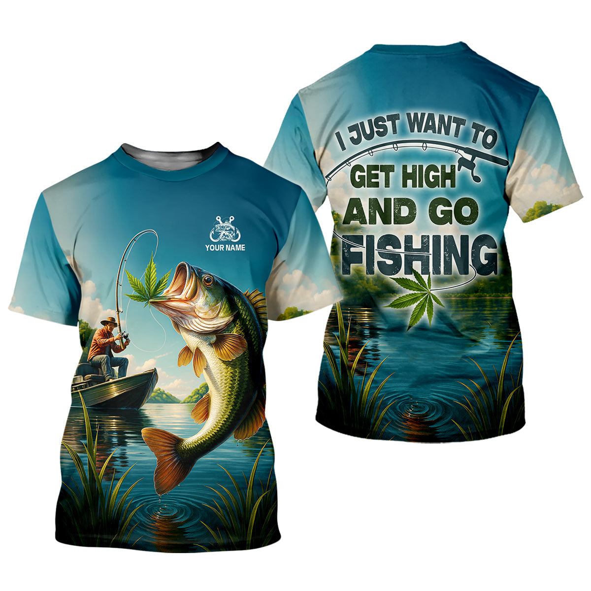 I Just Want To Get High And Go Fishing Funny Fishing Shirt, SPF Long Sleeve Shirts Womens