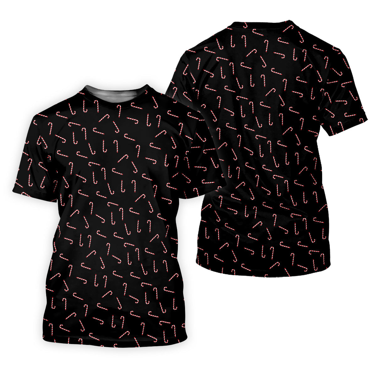 Christmas Candy Cane Golf Tops For Men, Christmas Golf Shirt, Black Golf Polo Shirt, Golf Gift For Men