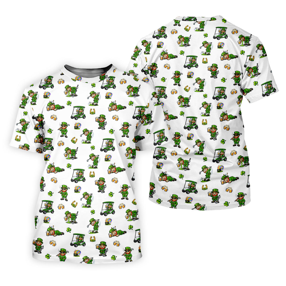St Patrick's Day Leprechaun Golf And Beer Golf Pose Shamrock Golf Shirt, Golf Shirt For Women