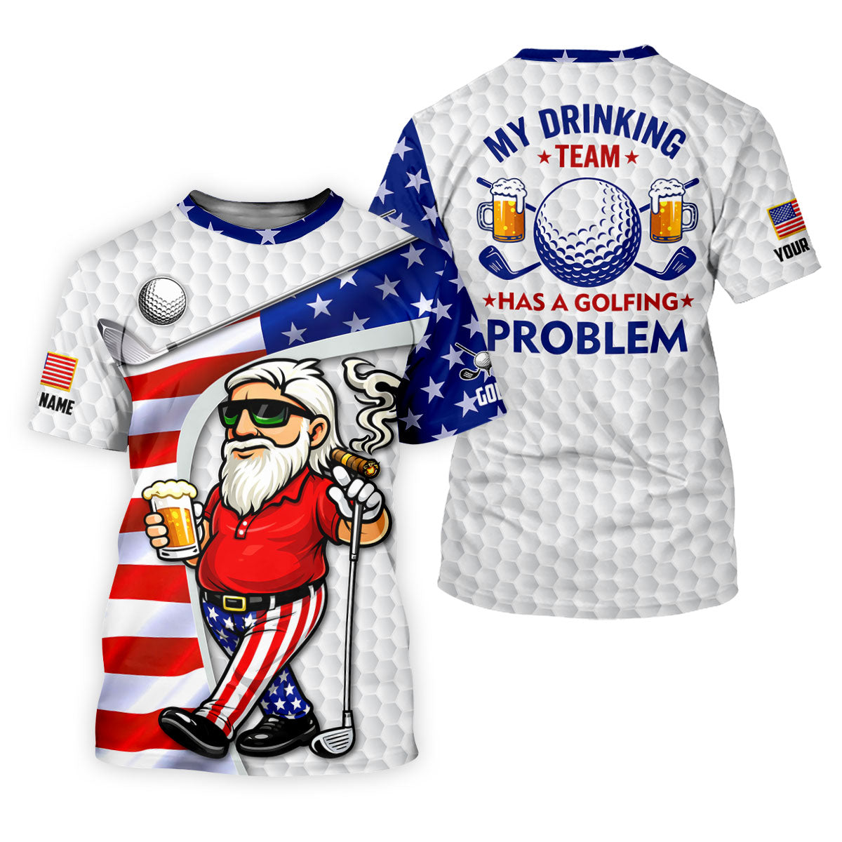 My Drinking Team Has A Golfing Problem Funny 4th Of July Golf Shirt, 250 Years Golf Shirts For Men