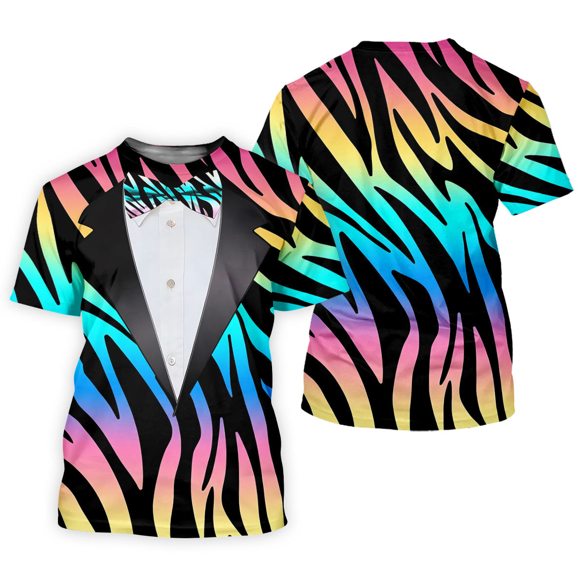Colorful Zebra Funny Costume Hawaiian Golf Shirt, Polo Shirts For Men, Golf Shirts For Men