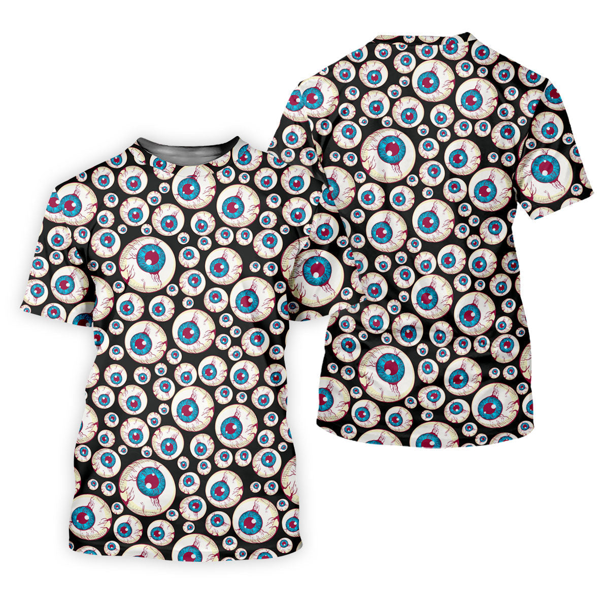 Black And White Eyeball Pattern Women's Golf Tops, Unique Gift For Golfer, Ladies Golf Shirts