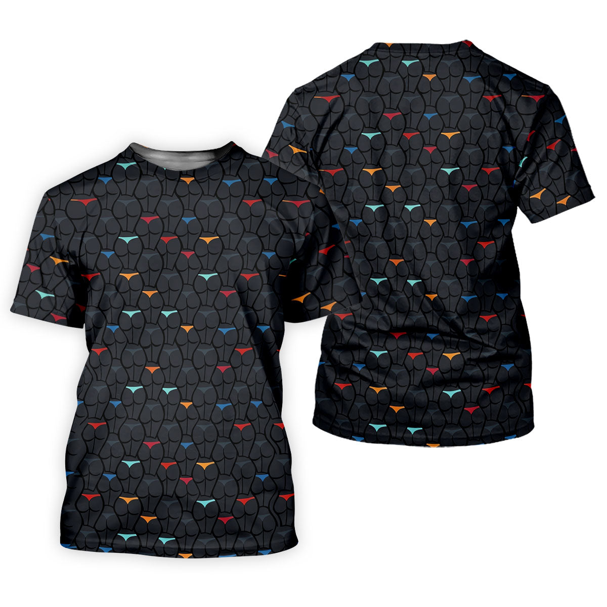 Funny Colorful Panty Butt Pattern Golf Polo Shirt, Women's Golf Polo, Golf Shirts For Women