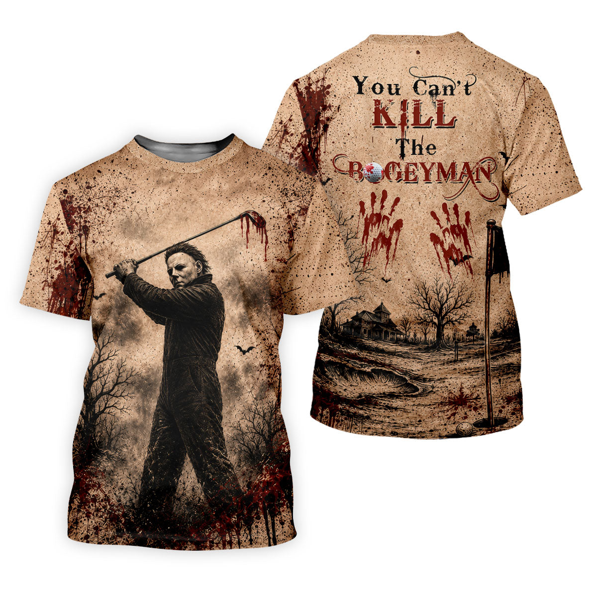You Can't Kill The Bogeyman Halloween Golf Polo Shirt, Mens Golf Polo, Printed Golf Shirts