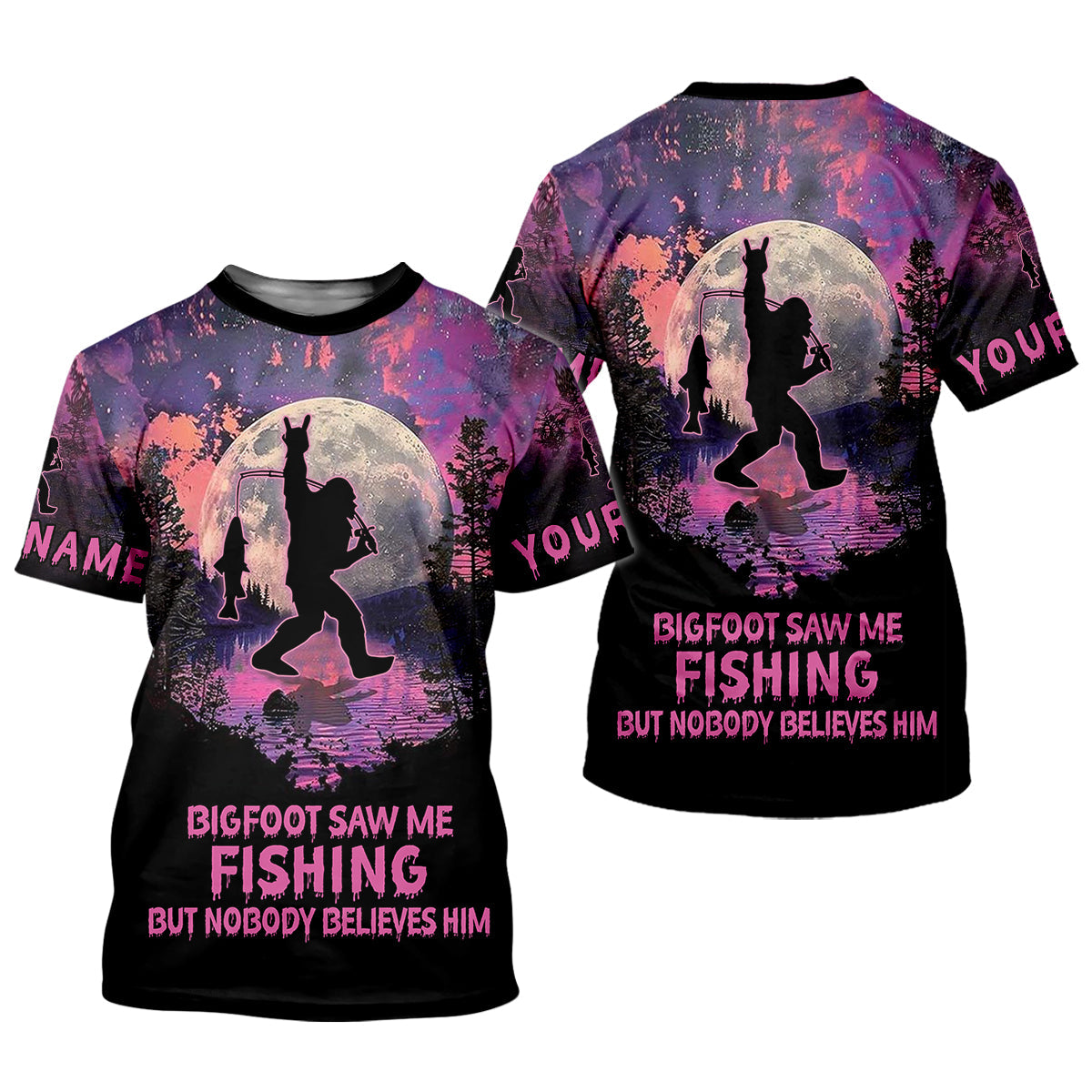 Bigfoot Saw Me Fishing But Nobody Believes Him Funny Fishing Shirt, SPF Shirt For Men