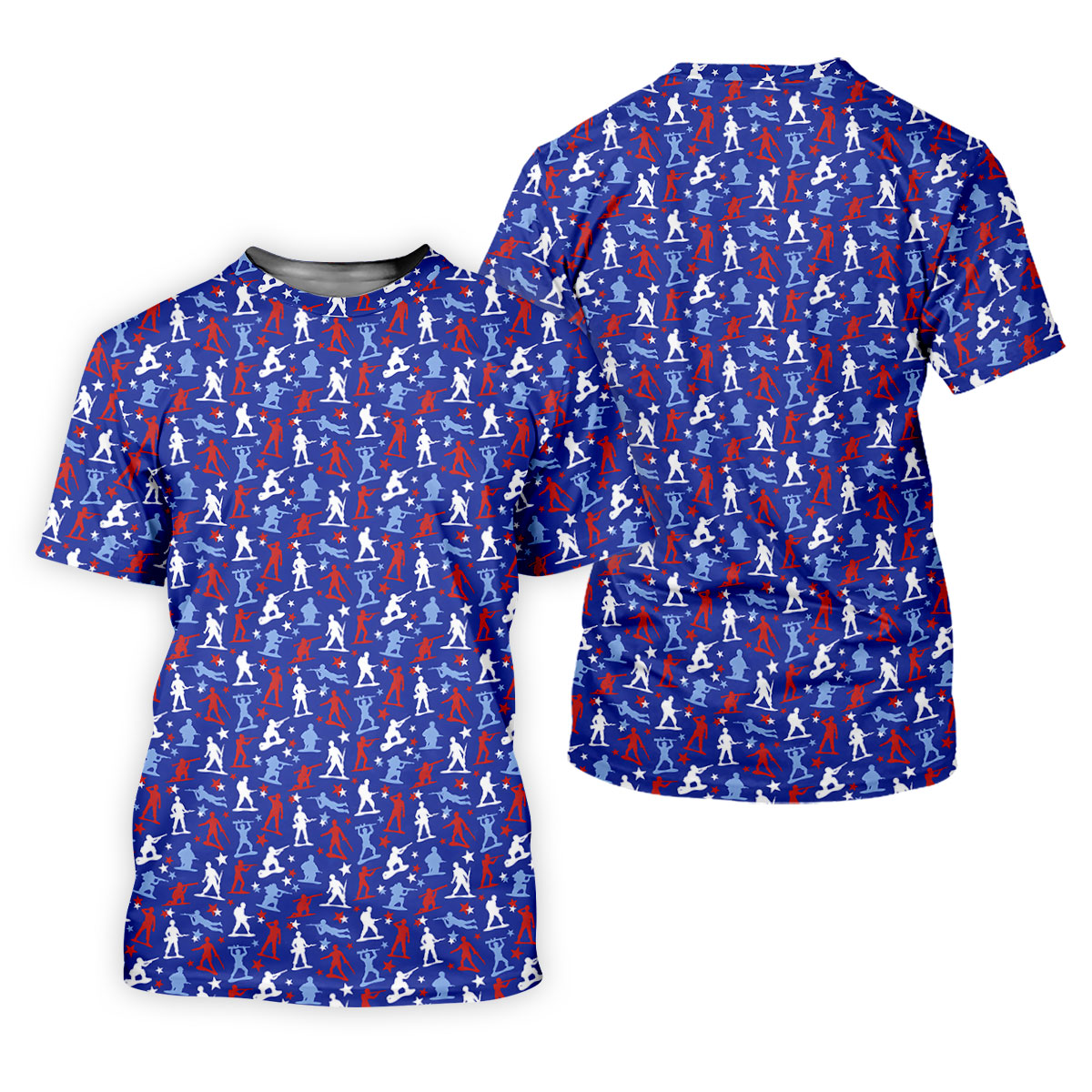 Red White Blue Soldier Pose Patriotic 4th Of July Golf Shirt, 250th Anniversary Golf Shirt For Women