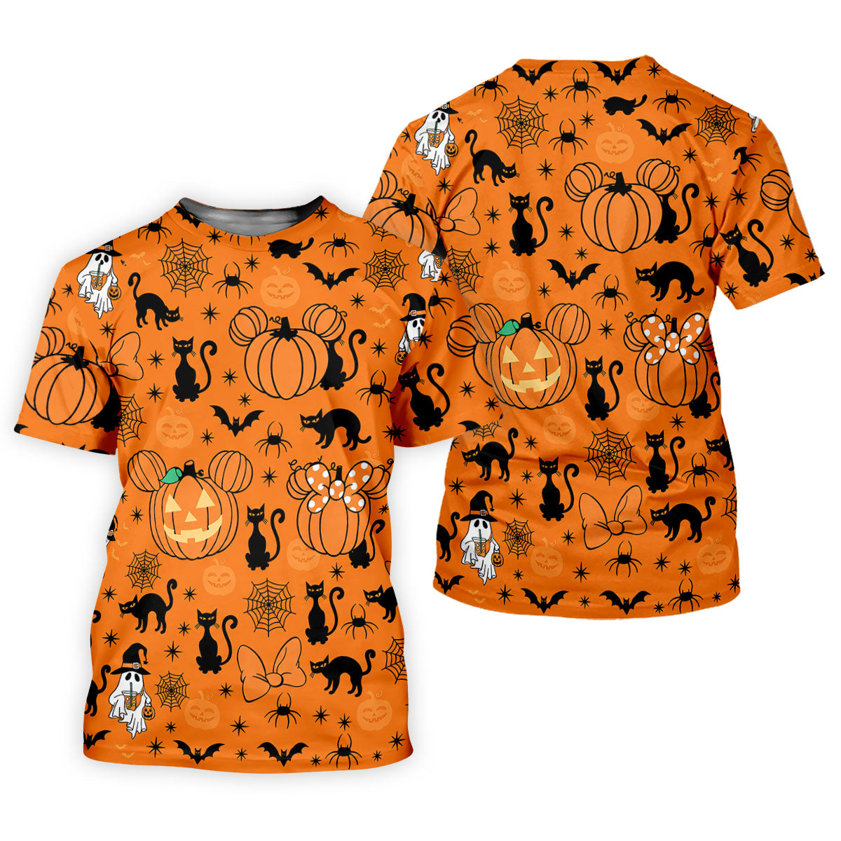 Black Cat and Pumpkin Halloween Polo Shirt, Golf Polo Apparel, Mens Golf Outfit