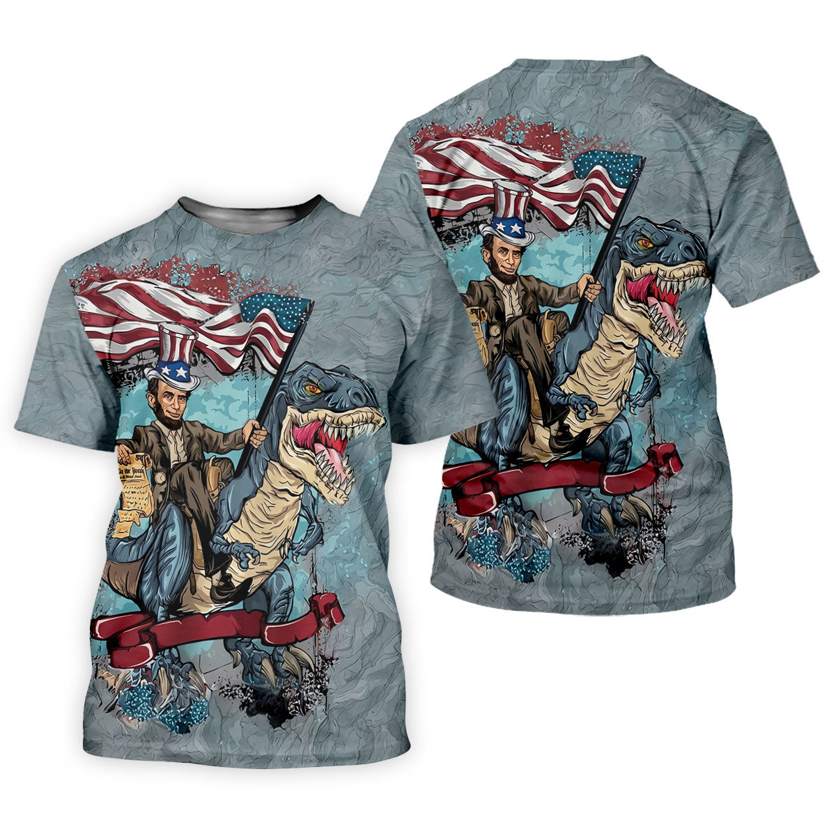 T-Rex Dinosaur US Flag Pattern 4th Of July Golf Shirt, Patriotic 250 Years Golf Shirts For Men