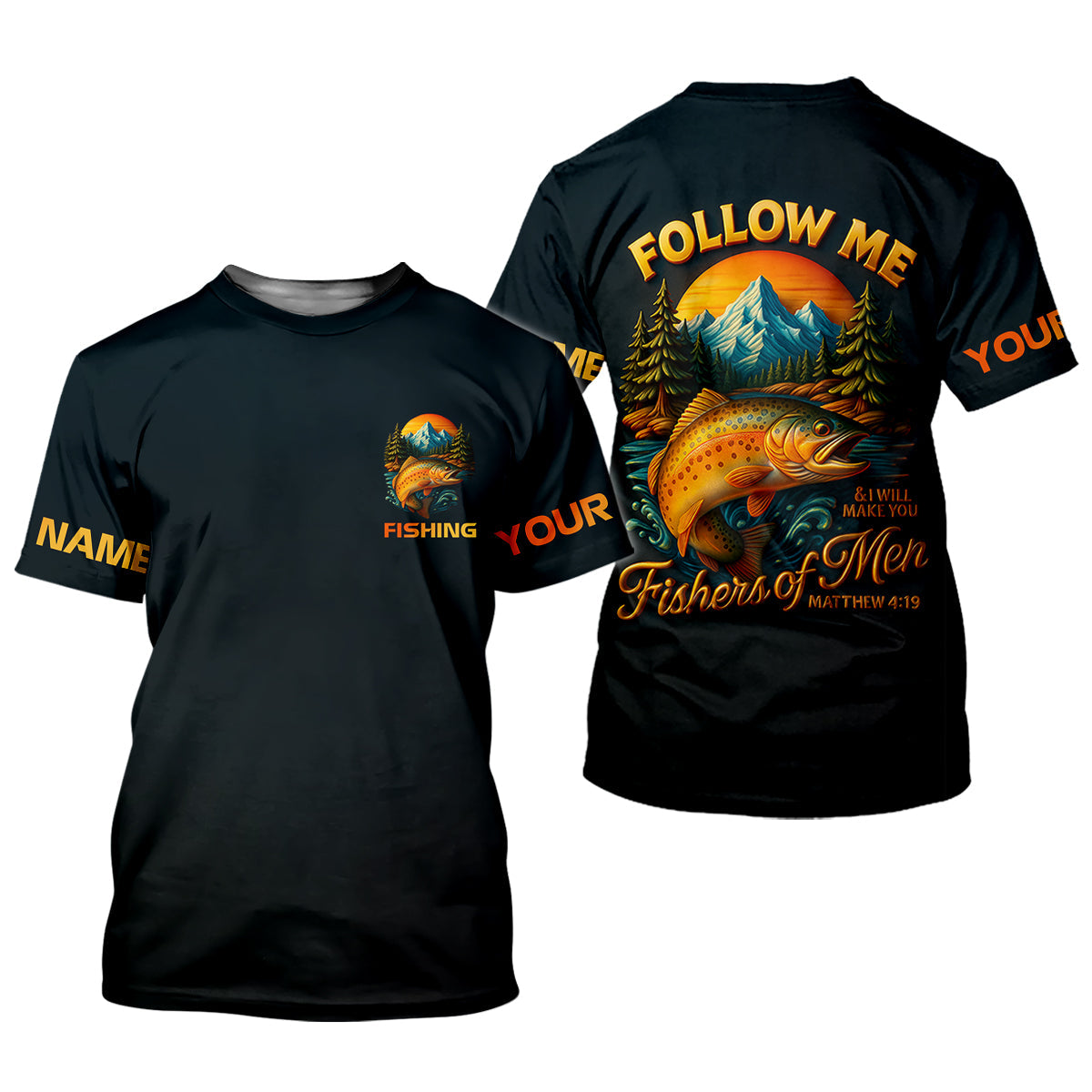 I Will Make You Fishers Of Men Fishing UPF Shirt, Personalized Fishing Shirt For Men, Fishing Shirts For Men