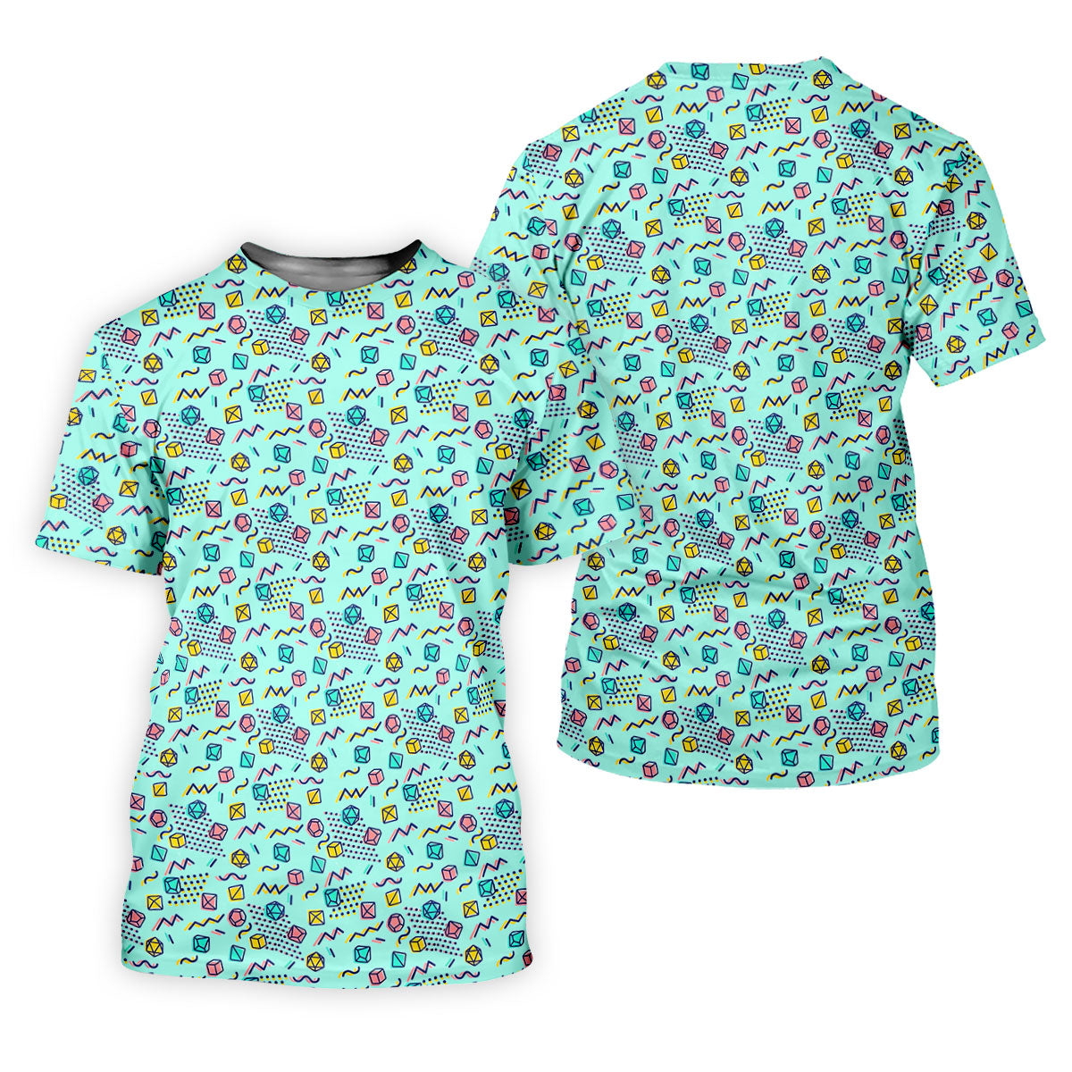 90s Dice Memphis Style Light Mint Green Cute Golf Shirt, Women's Polo Shirt, Ladies Golf Shirts