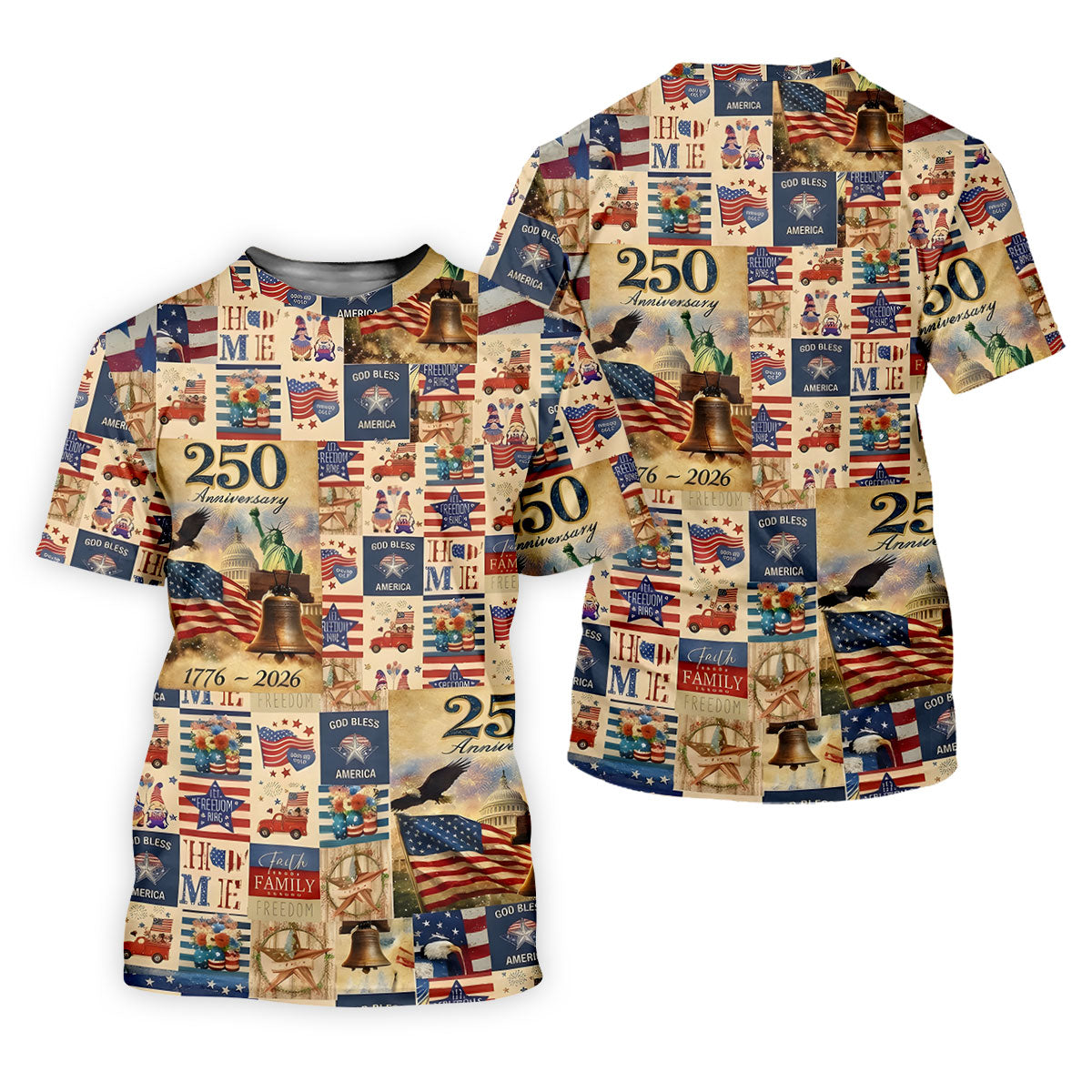God Bless America Celebrating 250 Retro Golf Shirt, Patriotic 4th Of July Golf Shirt For Women