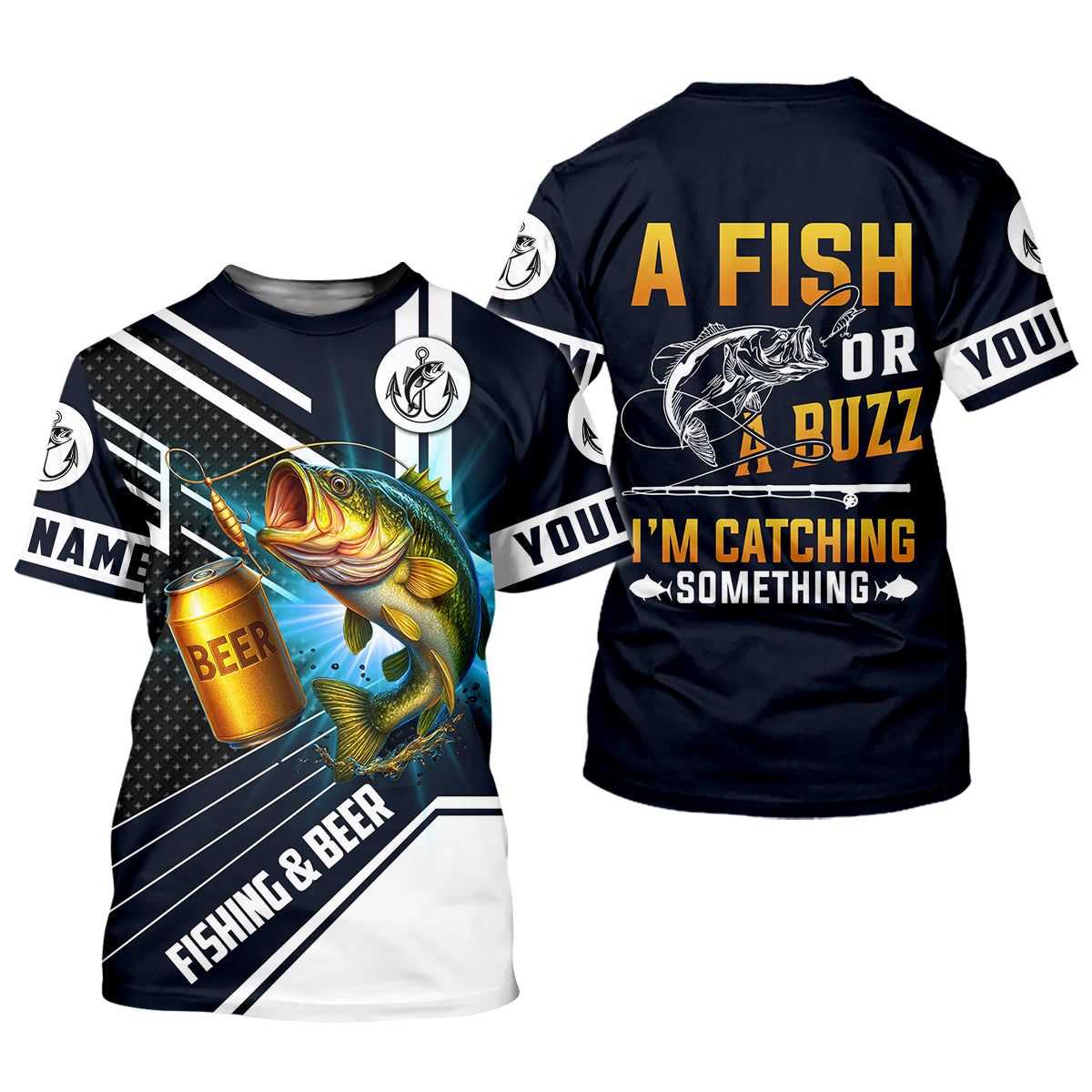 A Fish Or A Buzz I'm Catching Something Funny Fishing Shirt, Fishing And Beer SPF Shirt For Men