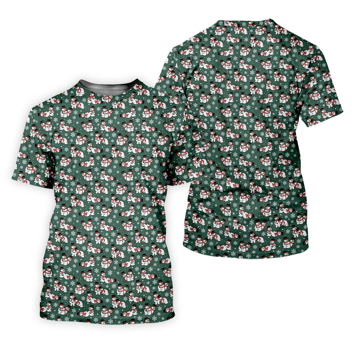 Naughty Snowman Green Golf Shirt, Christmas Golf Shirt, Fun Golf Shirts For Men, Polo Shirts For Men