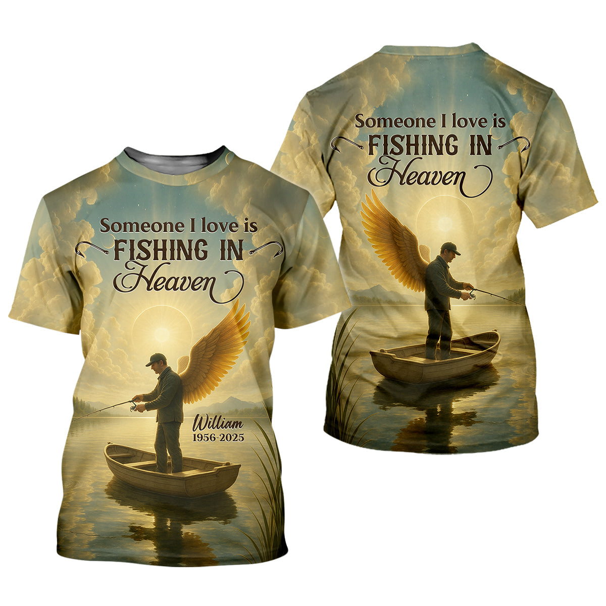 Fishing In Heaven Fishing UPF Shirts, Fishing Memorial Women SPF Shirt, Female Fishing Shirts