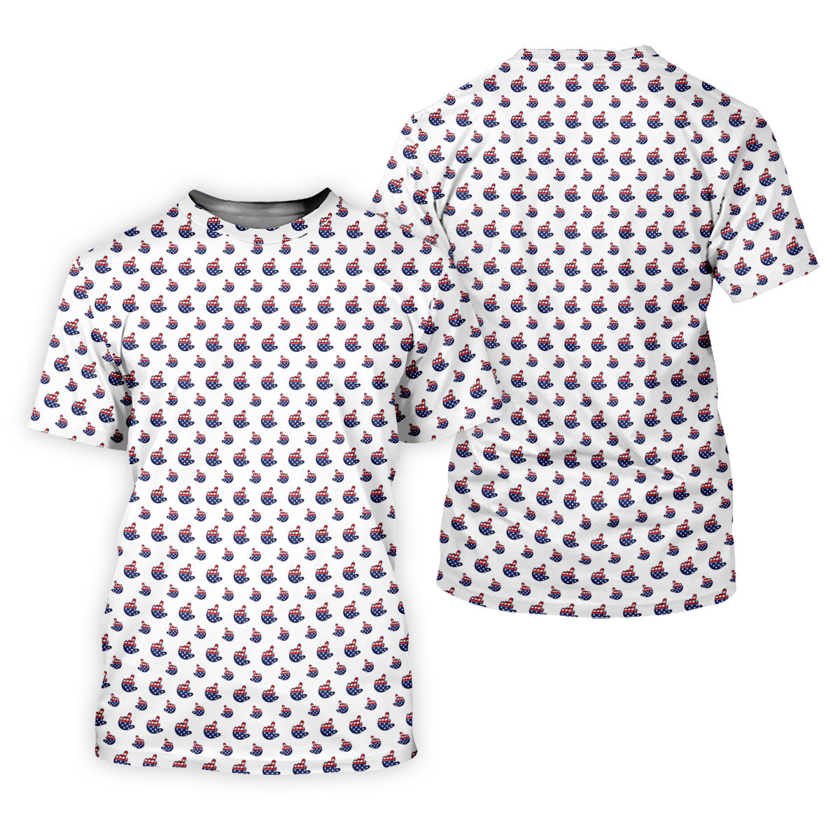 Funny Middle finger US Flag Pattern 250th Anniversary White Golf Shirt, 4th Of July Women Golf Top