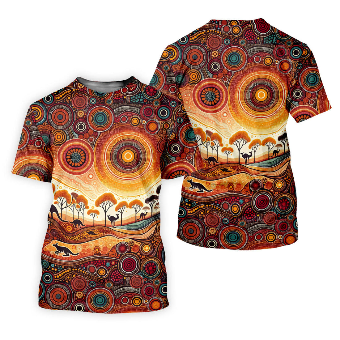 Australian Aboriginal Colourful Art Women's Golf Tops, Australia Kangaroo Ladies Golf Shirts