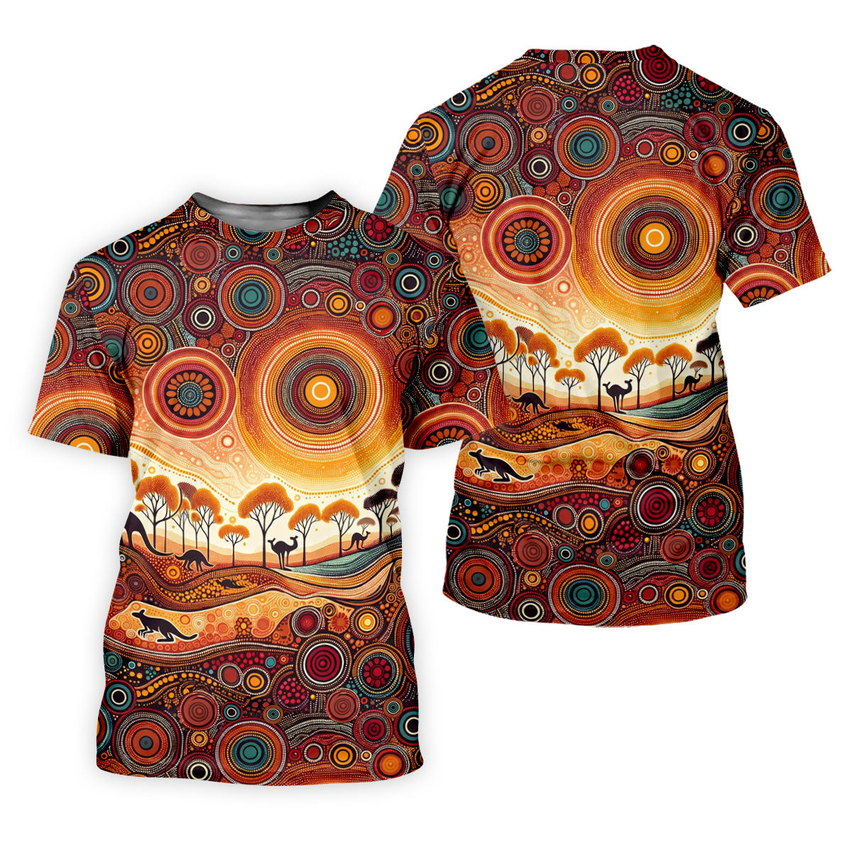 Australian Aboriginal Colourful Art Women's Golf Tops, Australia Kangaroo Ladies Golf Shirts