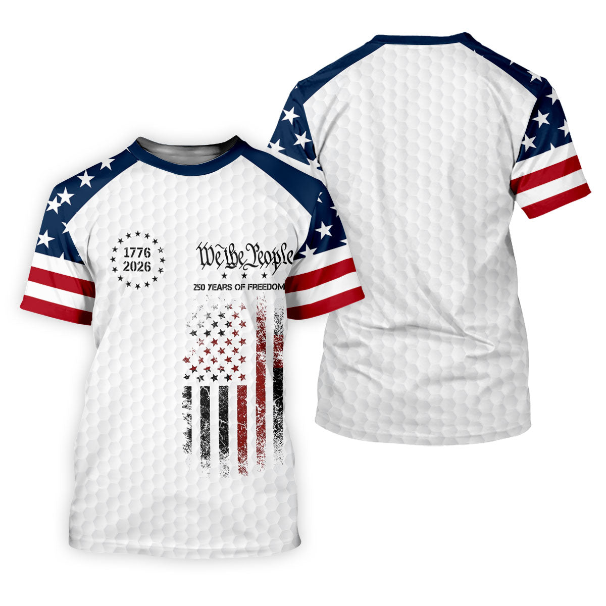 We The People 250 Years Of Freedom Distressed Flag Patriotic 4th Of July Golf Shirt For Women