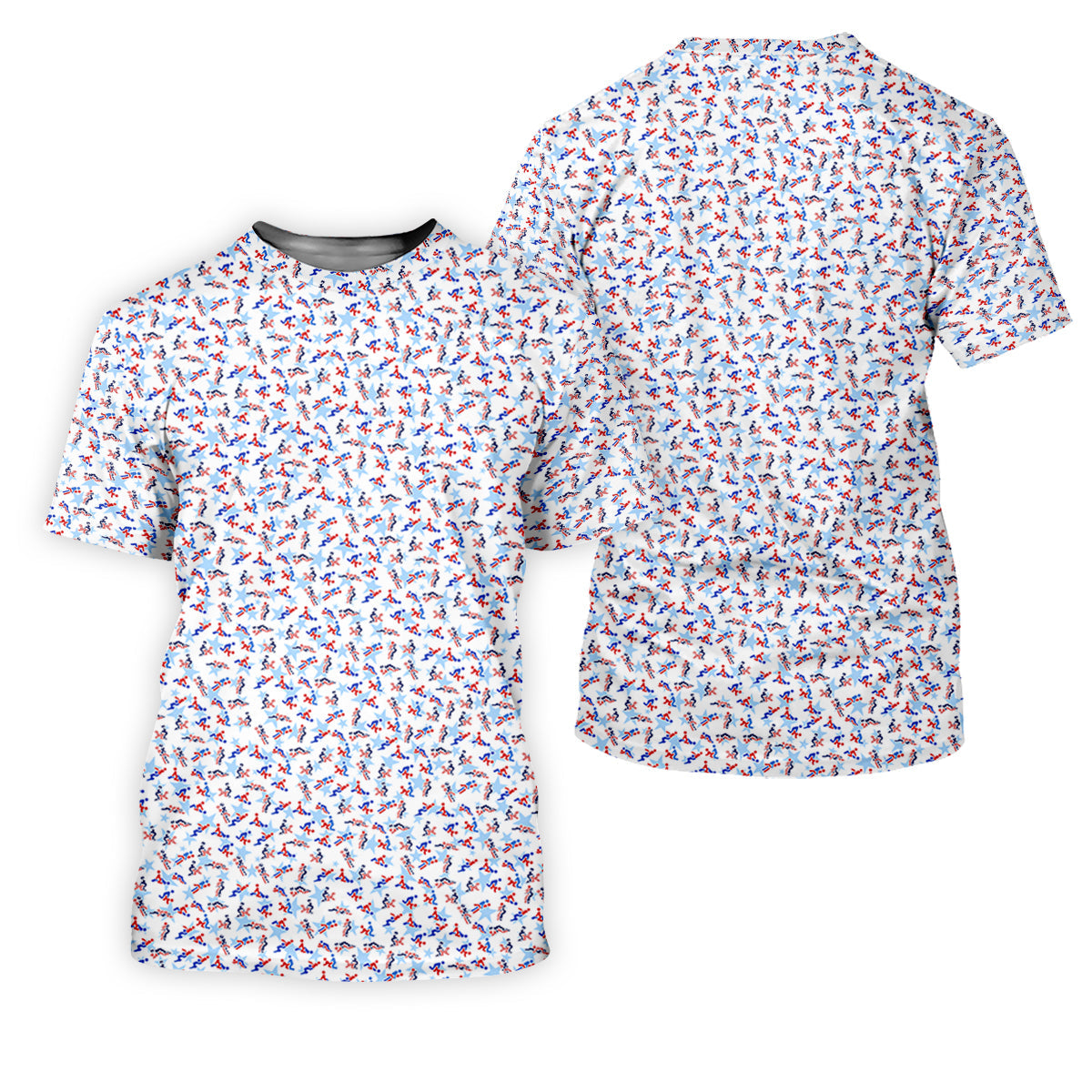 Funny Stick Figure Naughty Couple Red White Blue Ladies Golf Tops, 250th Anniversary Golf Shirt For Women