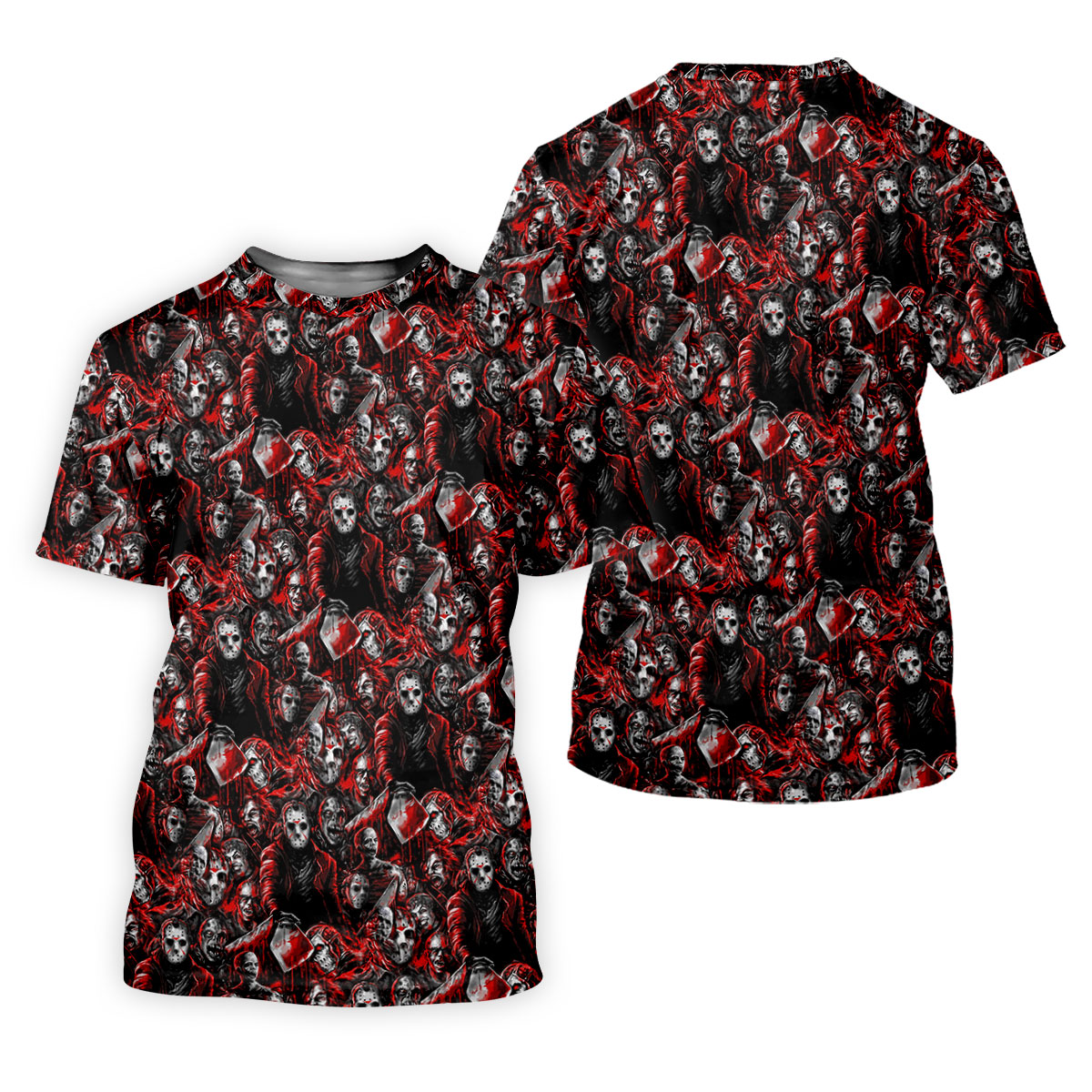 Horror Character Slasher Pattern Golf Polo Shirt, Mens Golf Shirts, Hawaiian Golf Shirt