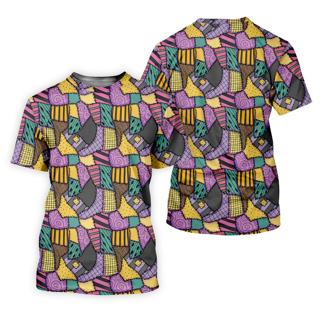 Halloween Patchwork Pattern Golf Polo Shirt, Women's Golf Tops, Golf Polo For Women