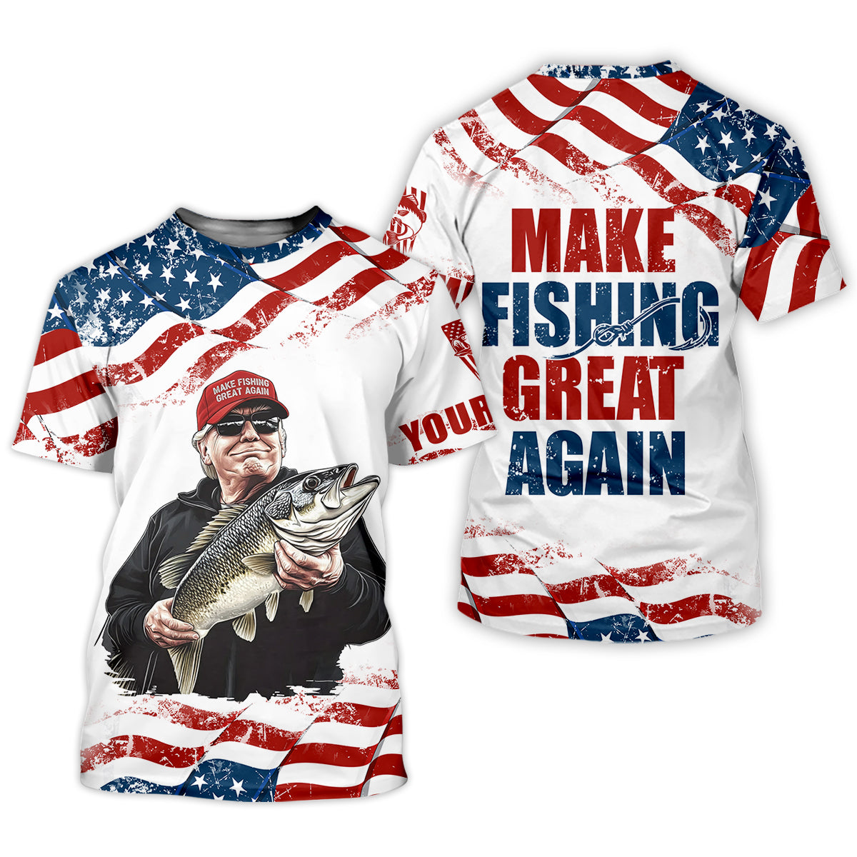 Make Fishing Great Again Patriotic Fishing Shirt, Red White Blue Fishing UPF Shirts, Female Fishing Shirts